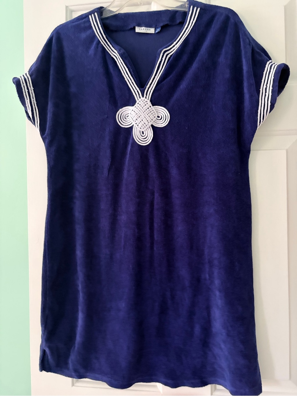 Cabana Life Navy Short Sleeve Tunic with White Trim